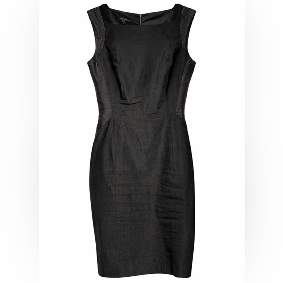 Judith & Charles Black Linen Blend Sheath Dress with Special Detailing - Picture 3 of 10